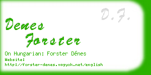 denes forster business card